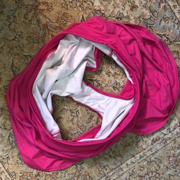 LANDS END Size 24W Swimskirt Brief Panty with Skirt On Top Tankini pink $69 NEW - Picture 9 of 15